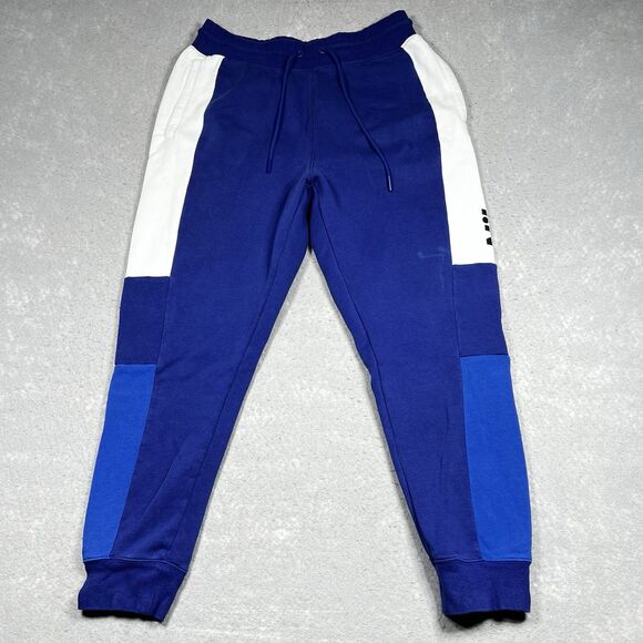 NIKE Air Fleece Sweatpants Men’s Medium Blue Jogger Pants Tapered DB4972-455 - Picture 1 of 15